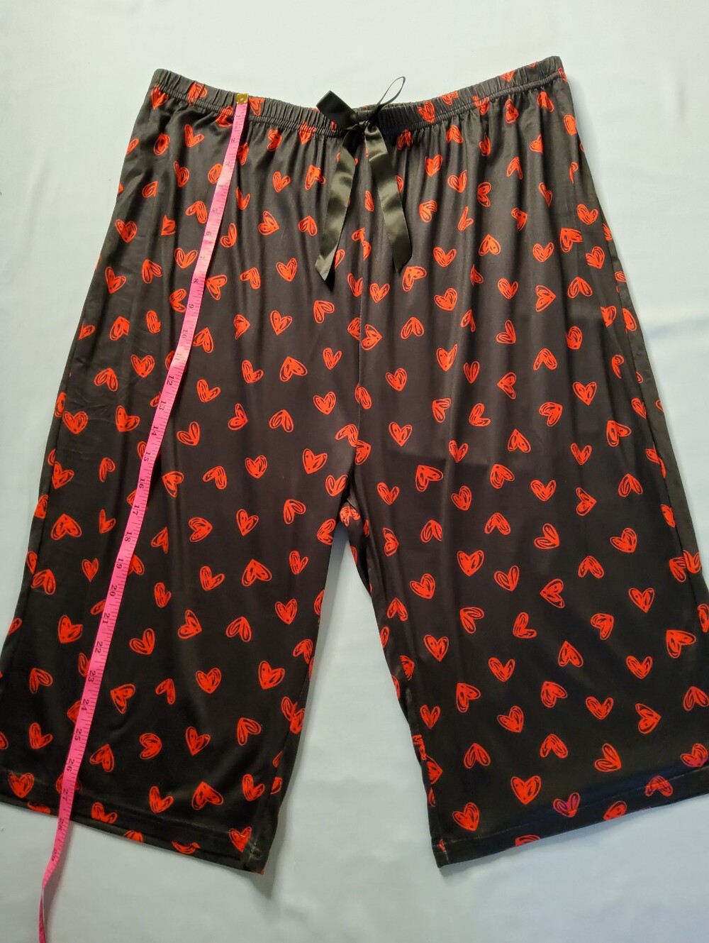 SHEIN Heart Print Pajama Pants Trio - Black, Cream, and Teal XXL - Picture 9 of 12